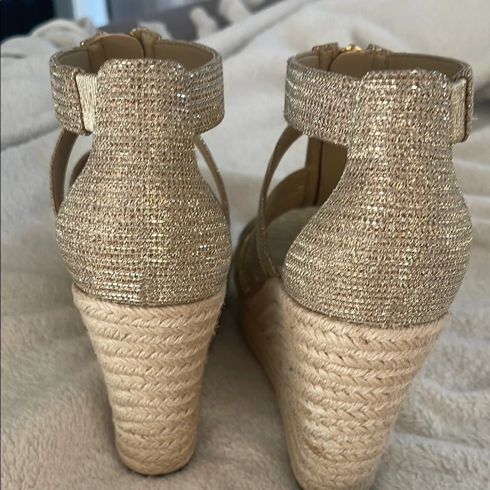 Michael Kors Gold Gladiator Sandals with Zipper - Picture 6 of 15